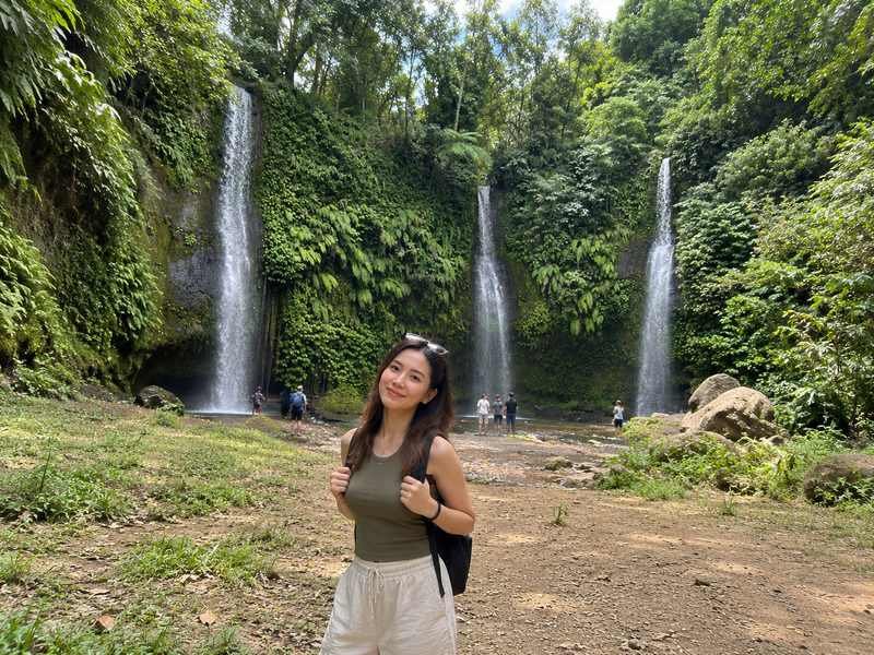 Benang Stokel waterfall in Central Lombok