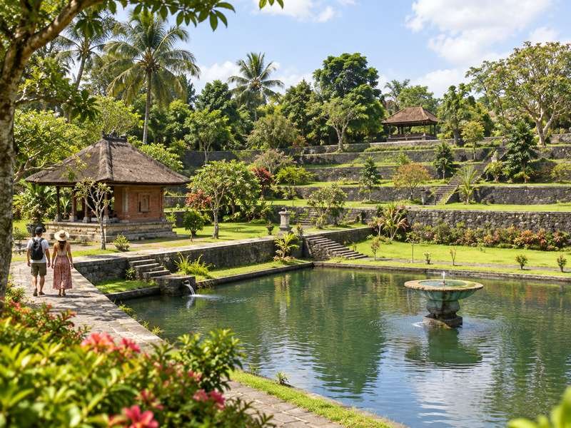 Taman Narmada pond and traditional pavilion