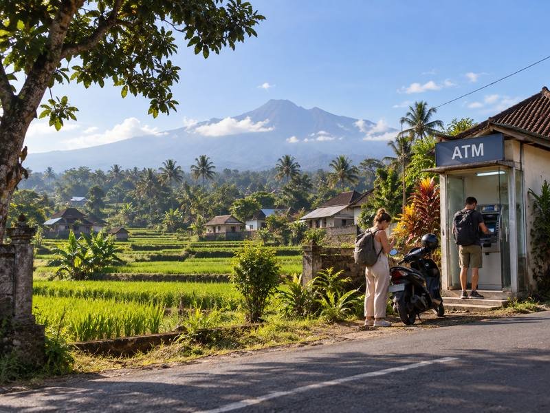 Tetebatu ATM near rice fields Lombok