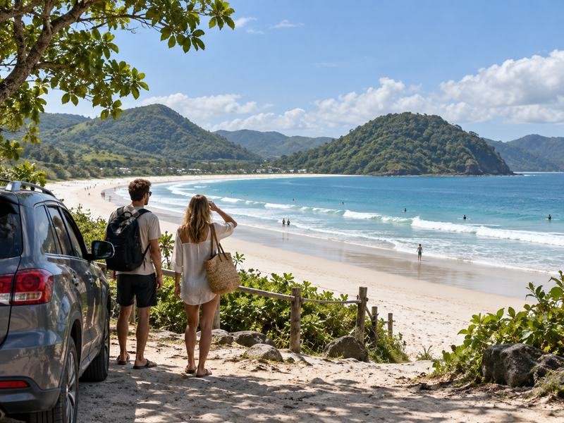 arriving at Selong Belanak Beach from Kuta Lombok