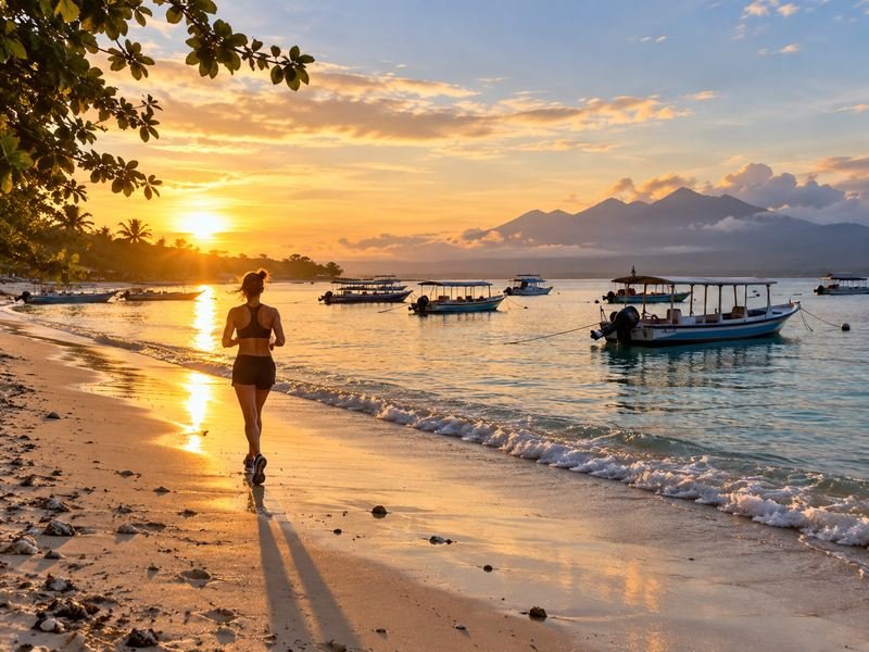 early morning run in gili air