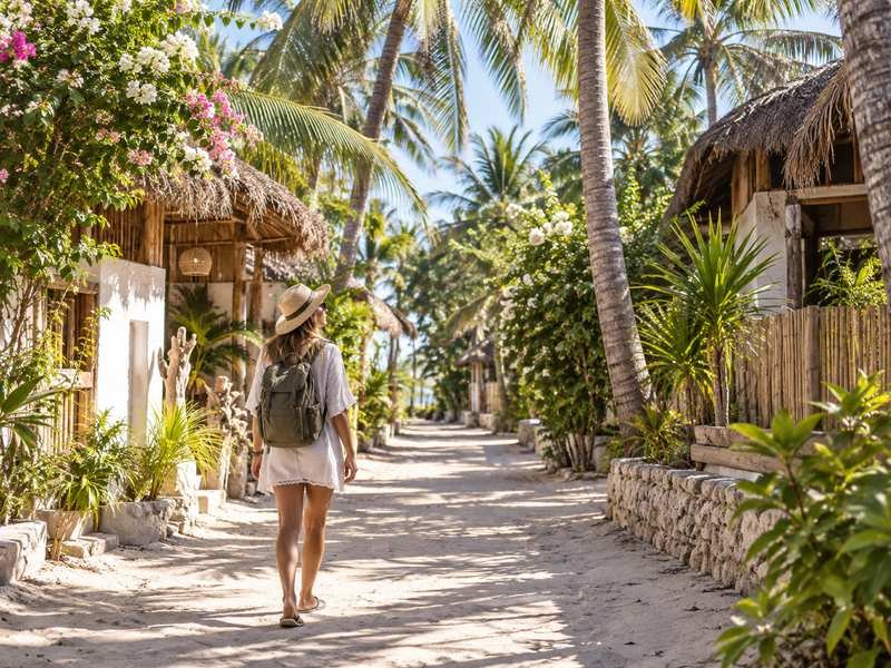 gili meno eco hostel on tropical island lane
