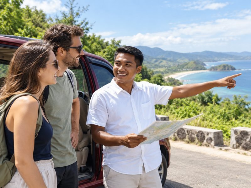 lombok easy driver guide showing a flexible travel route
