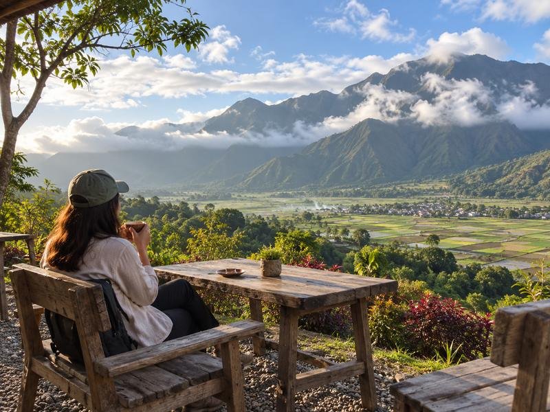 relaxed coffee break in Sembalun Lombok