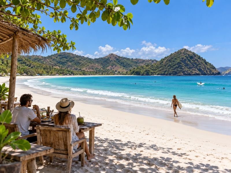 selong belanak relaxed beach day
